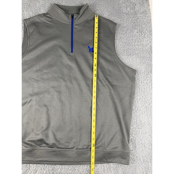 Peter Millar Vest Mens Large Grey Crown Sport 1/4 Zip Performance Golf Preppy - Picture 6 of 7